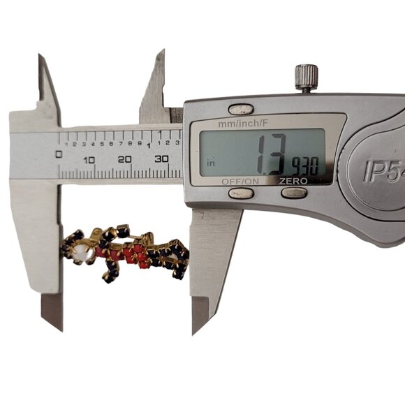 Patriotic Red White Blue Prong Set Rhinestone Girl Pin L36 - Picture 6 of 7